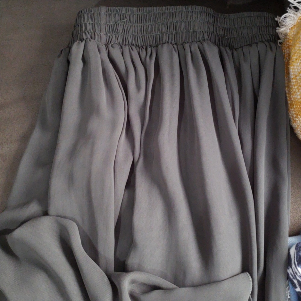 Hunter Green Maxi Skirt- Chiffon